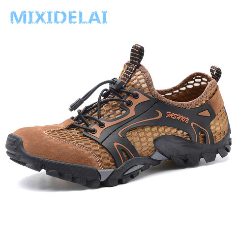 2022 Summer Spring Big Size Men Shoes Casual Mesh Artificial Leather Patchwork Breathable Outdoor Male Sneakers Walking Footwear ► Photo 1/6