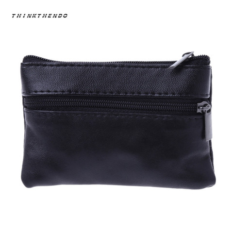 THINKTHENDO Soft Men Women Mini Card Coin Purse Key Holder Bag Multifunction Small Zip Leather Wallet Handbag Hot New 2022 ► Photo 1/6