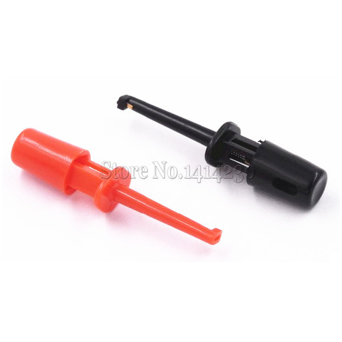 10Pcs/lot 1.7'' Multimeter Lead Wire Kit Test Hook Clip Grabbers Test Probe SMT/ SMD IC D20 Cable Welding Red and Black ► Photo 1/2
