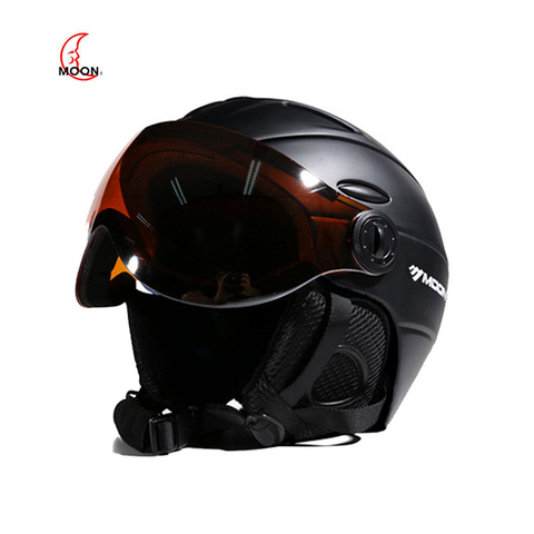 MOON  Ski helmet integrated full coverage protector white self contained goggles 2-in-1Visor Ski Snowboard Helmet helmet cover 6 ► Photo 1/1