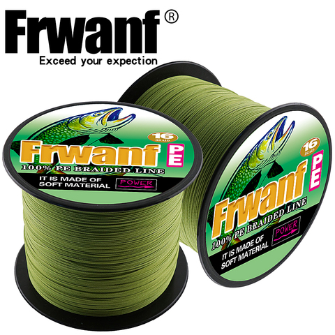Frwanf 16 Strands super pe hollowcore braided line fishing 300M 328yards ice saltwater fishing wires 15-500LBS test sea smooth ► Photo 1/6