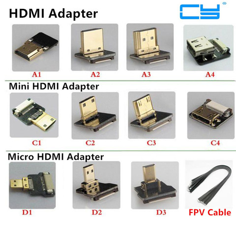 FPV Micro HDMI Mini HDMI 90 degree Adapter 5cm-100cm FPC Ribbon Flat HDMI Cable Pitch 20pin for Multicopter Aerial Photography ► Photo 1/6