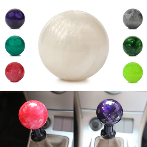 NEW RACING Marble Style Round Ball Gear Shift Knob With 3 Adapters For Most Cars ► Photo 1/5