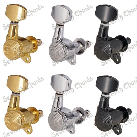 A Set 6 Pcs Chrome Locked String Tuning Pegs key Tuners Machine Heads For Acoustic Electric Guitar  Lock Schaller Style ► Photo 1/6