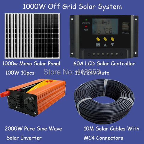 Factory Price 1KW off grid solar system /grid tie solar energy system price/solar power system for small homes ► Photo 1/1