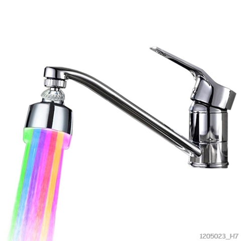 360 Degrees Rotatable LED Sink Faucet Aerator Filter ABS Multi-Color Kitchen Tap Head Water Light Stream Spout ► Photo 1/6