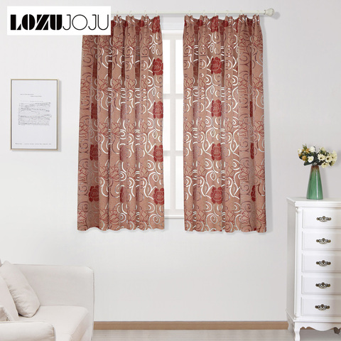 LOZUJOJU Ready Made Floral Semi-Blackout Short Curtains for Living Room Kitchen Window Modern Design Jacquard Treatments ► Photo 1/6