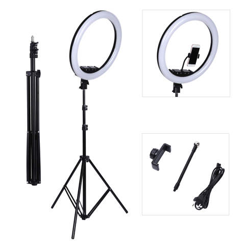 18inch Remote Touch LED Ring Light Camera Phone Photography Large Ring Lamp With Photo Tripod For shooting makeup video Portrait ► Photo 1/6