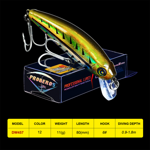 1PC Hard Bait Minnow Fishing Lures 0.39oz-11g Artificial Crankbait 3.15