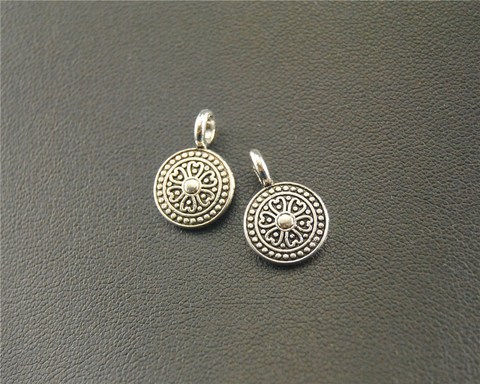 30pcs  Silver Color Round drop Charm Pendant DIY Necklace Jewelry Findings 9x15mm A1552 ► Photo 1/2