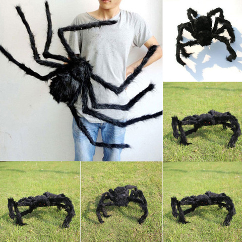 1Pcs New Halloween Horrible Big Black Furry Fake Spider Size 30cm,50cm,75cm Creep Trick Or Treat Halloween Decoration ► Photo 1/6