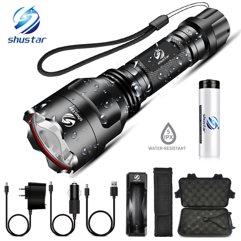 Super bright LED Flashlight 5 lighting modes Led Torch for Night Riding Camping Hiking Hunting & Indoor Activities Use 18650 ► Photo 1/6