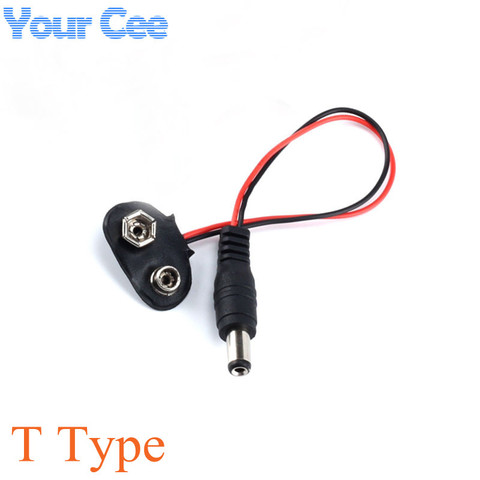 1pc Experimental 9V DC Battery Power Cable Plug Clip Barrel Jack Connector for Arduino DIY T type  ► Photo 1/1
