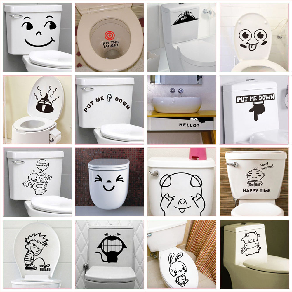 Creative Toilet Stickers For Home Decoration Waterproof Vinyl Mural Art Diy  3d View Wall Decals Smile Face Cat Put Me Down - Price history & Review |  AliExpress Seller - Large Wall