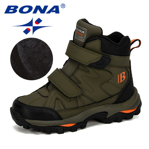 BONA New Popular Style Winter Children's Snow Boots Boys Girls Fashion Waterproof Warm Shoes Kids Thick Mid Non-Slip Boots ► Photo 1/6