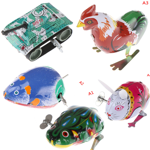 Kids Classic Tin Wind Up Clockwork Toys Jumping Iron Frog Rabbit Cock Toy Action Figures Toy For Children Kids Classic Toy ► Photo 1/6