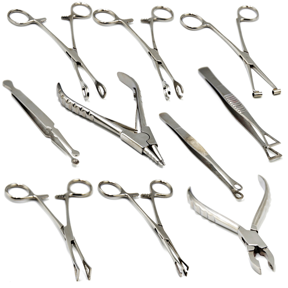 1pc 316L Surgical Steel Piercing Forcep Tool Ear Lip Navel Nose