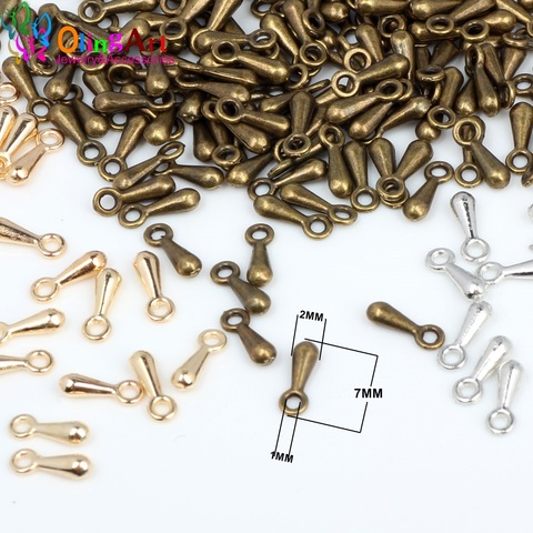 OlingArt 7MM 300pcs/lot copper water droplets cord Used for necklace bracelet crimp ends extended extension chains tails clasp ► Photo 1/6