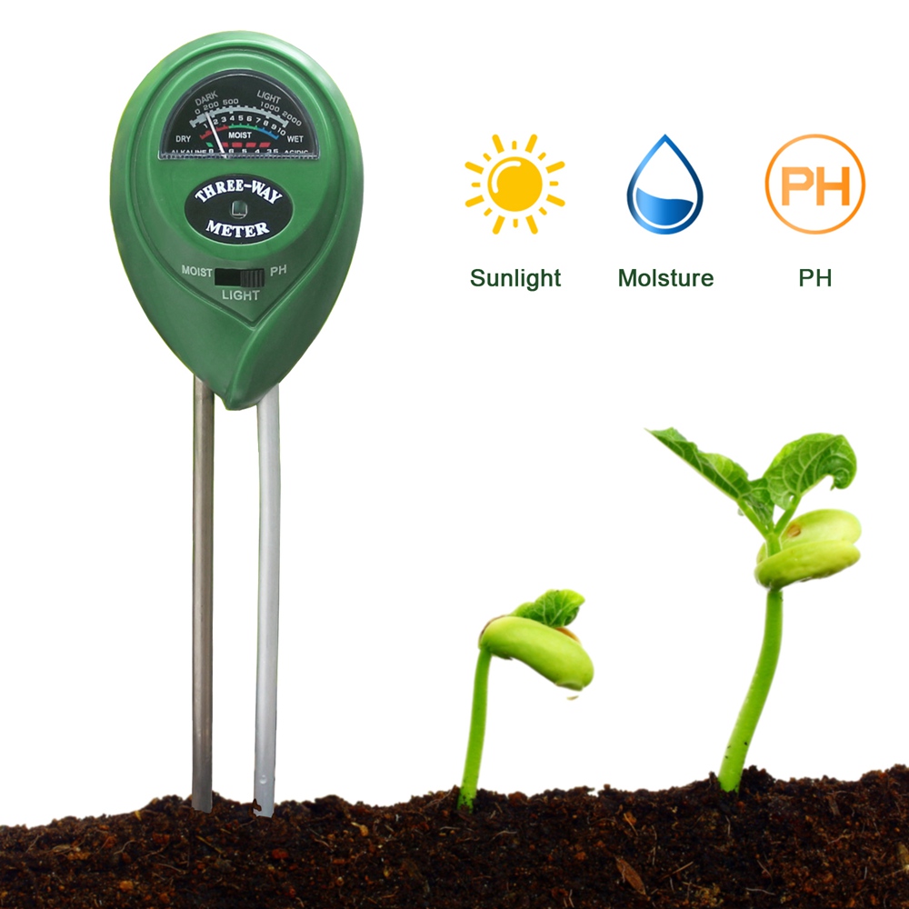 3 in 1 Soil PH Meter Soil Moisture PH Sunlight Tester Light Humidity Meter