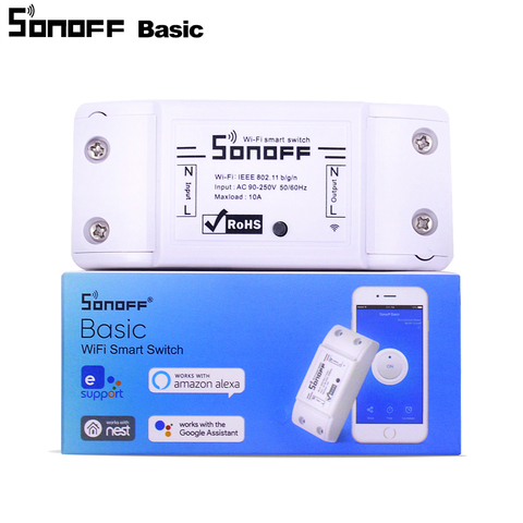 ITEAD Sonoff Basic WiFi Smart Switch Wireless Home Automation Relay Module Domotica DIY Remote Controller Works with Nest Alexa ► Photo 1/6