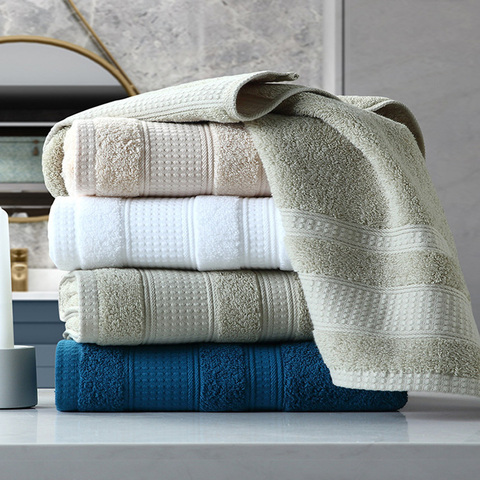 Large Thick Towel Set Solid Color 100% Cotton Bath Towel Bathroom Hand Face Shower Towels For Adults Home Hotel toalla de ducha ► Photo 1/6
