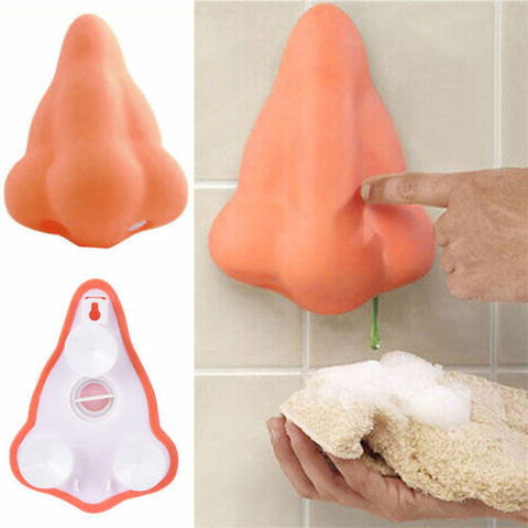 Fun Nose Shaped Bathroom Shower Wall Suction Hooks Sanitizer Gel Soap Dispenser ► Photo 1/6