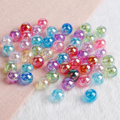 DIY 8mm 50pcs Acrylic Spacer Round Pearl Loose Beads Jewelry Making mixing 