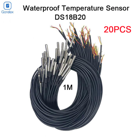 10PCS/Lot ds18b20 Temperature Sensor, 5/15/20pcs DS18b20 Waterproof Temperature Sensor With Stainless Steel Probe for Incubation ► Photo 1/6