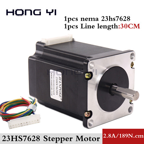 1PC Nema23 Stepper Motor 23HS7628 4-Lead 270oz-in 76mm 2.8A Bipolar CE ISO ROHS CNC Router Engraving Machine ► Photo 1/6