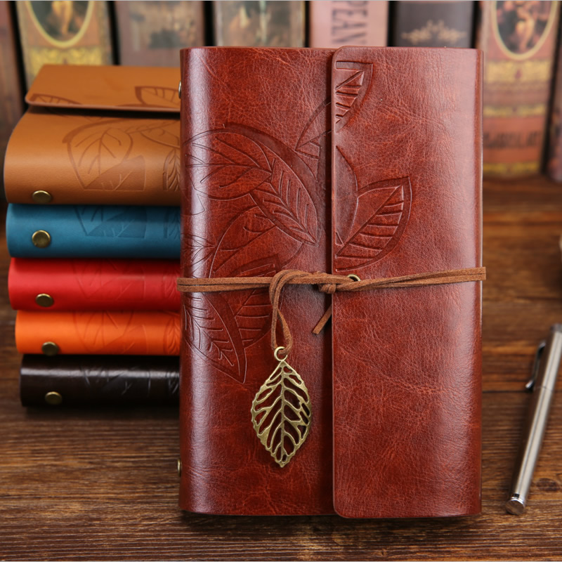 Vintage PU Leather Blank Notebook Note Journal Diary Notepad Stationery Memo 