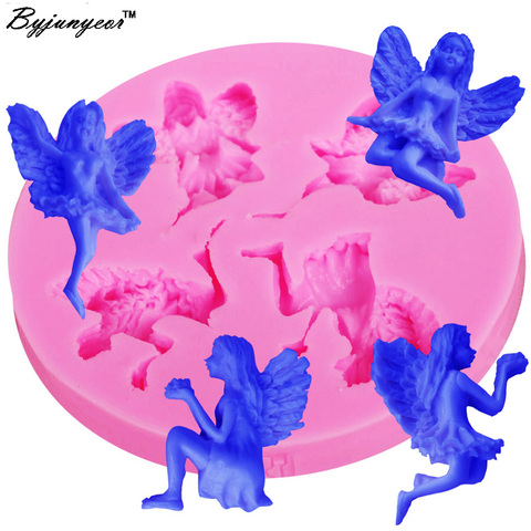 Byjunyeor M173 Angel Fairy Silicone Mold Fondant Chocolate Candy Lollipop Crystal Epoxy UV Resin  Clay Bake Tools ► Photo 1/6