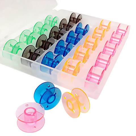 25Pcs/Set Colorful Empty Bobbins Sewing Machine Accessories Sewing Tools  Plastic Storage Box AA8275 ► Photo 1/6
