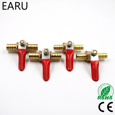 6mm-12mm Hose Barb Inline Brass Water Oil Air Gas Fuel Line Shutoff Ball Valve Pipe Fittings Pneumatic Connector Controller ► Photo 1/6
