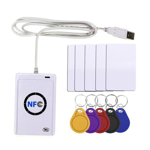 NFC Reader USB ACR122U contactless smart ic Card and writer rfid copier Copier Duplicator 5pcs UID Changeable Tag Card Key Fob ► Photo 1/6