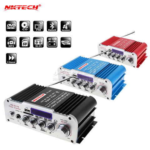 NKTECH HY-803 Amplifier Bluetooth Car Power Digital Audio Player 2x 41W Hi-Fi Stereo BASS USB SD MP3 DVD FM DSP DC12V 220-240V ► Photo 1/6