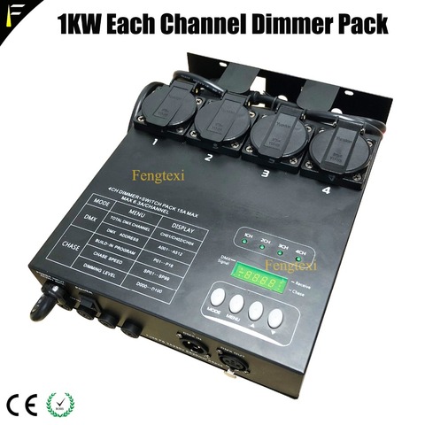 Stage Light Fixtures 4 Channel DMX Dimmer Pack Dimming Controller Adjustable Lighting Speed Dim or Switch Mode ► Photo 1/1