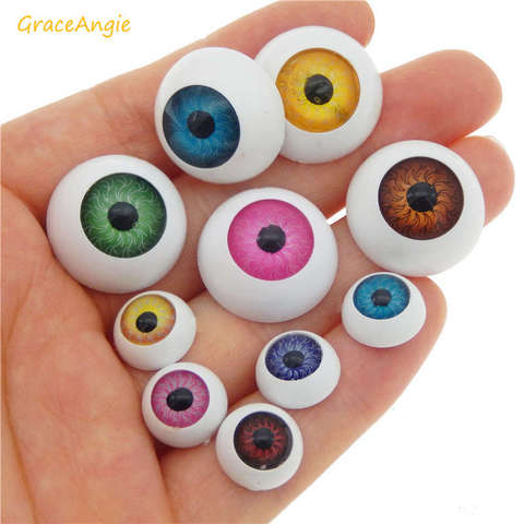 GraceAngie 10pcs Round Hollow Back Safety Plastic Eyes Colorful Eyeball For Toys Dolls DIY Accessories Making Craft 12mm,20mm ► Photo 1/6