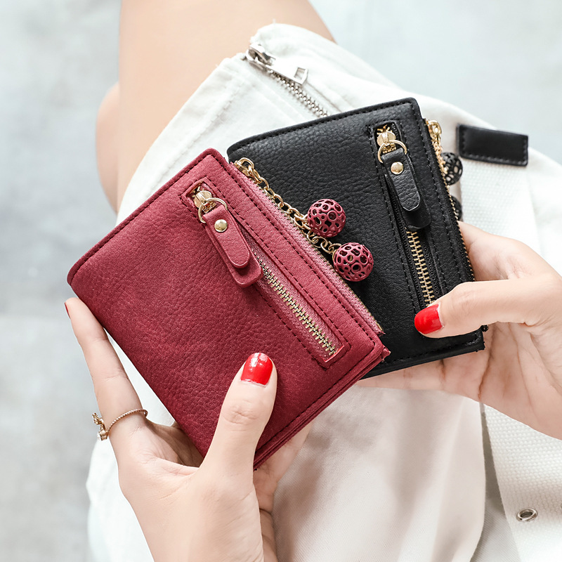 Fashion Lady Short Solid Coin Pocket Purse Clutch Bag Small Women Zipper Wallet 