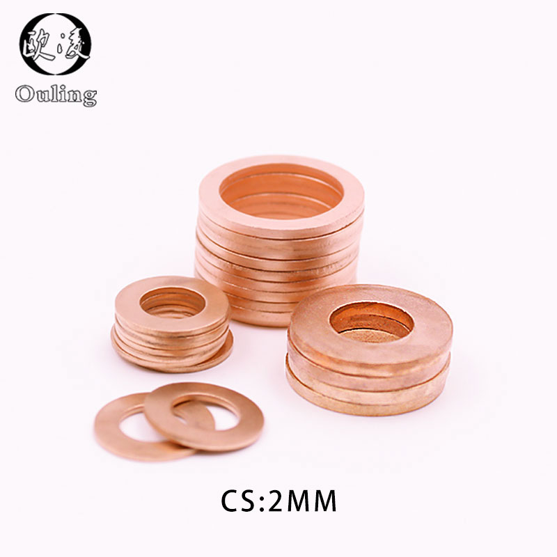 Copper Crush Washer Assortment Flat Ring Oil Brake Clutch Line M5 M6 M8 M10 M12