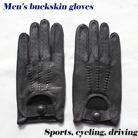 Deerskin gloves men's leather unlined single layer thin hollow breathable motorcycle riding car driving spring and autumn ► Photo 1/6