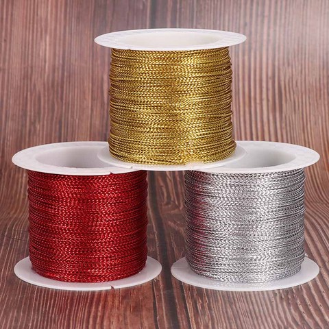 20 Meters 1mm Rope Gold/Silver/Red Cord Thread Cord String Strap Ribbon Rope Tag Line Bracelet Making No-slip Clothing Gift ► Photo 1/6