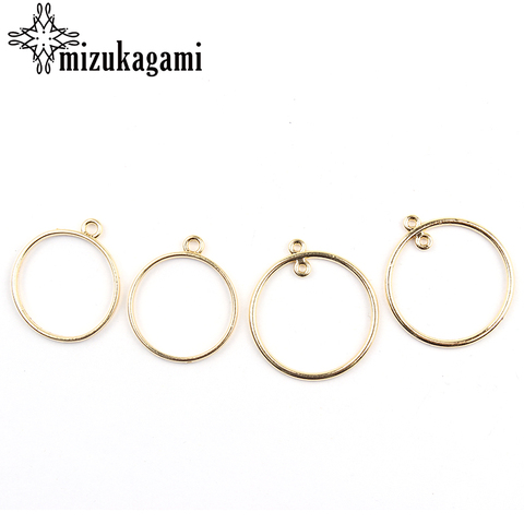 10pcs/lot Gold Zinc Alloy Round Circle Charms Bezel Metal Frame Pendant Bezel Setting Cabochon Setting Diy Earrings Accessories ► Photo 1/6