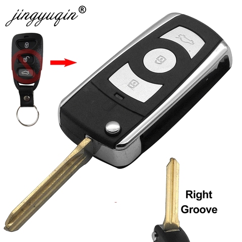 jinyuqin Right Blade 3 Buttons Modified Flip Key Shell For HYUNDAI Coupe Tucson Elantra Accent Santa Fe i10 For Kia fob Case ► Photo 1/3