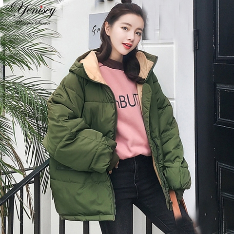 oversize 2022 Real New Full Zipper Solid Fashion Cotton Cotton-padded Jacket More Big Yards Hooded Warm Q17 Winter Jacket Women ► Photo 1/6