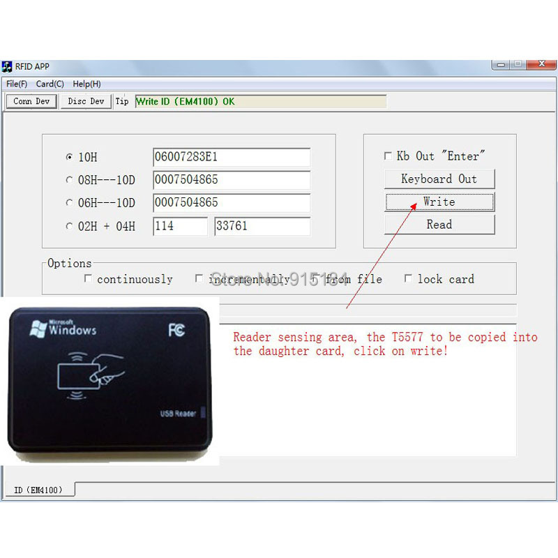 Details about   RFID 125khz ID EM4100 handheld portable reader writer cloner copier programmer 