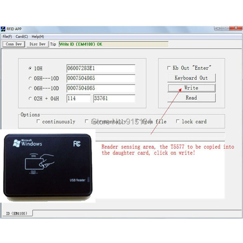 Cloner 125KHz EM4100 RFID Copier Writer Duplicator Programmer Reader +3 Pcs 5200 T5577 Rewritable ID Keyfobs Tags Card ► Photo 1/5