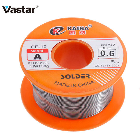 Vastar 0.6/0.8/1/1.2/1.5MM 63/37 FLUX 1.2% / 2.0% 45FT Tin Lead Tin Wire Melt Rosin Core Solder Soldering Wire Roll ► Photo 1/6