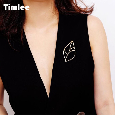 Timlee X165 New Simple Temperamental Leaf Brooch Alloy Brooch Pins,Fashion Jewelry Wholesale . ► Photo 1/5