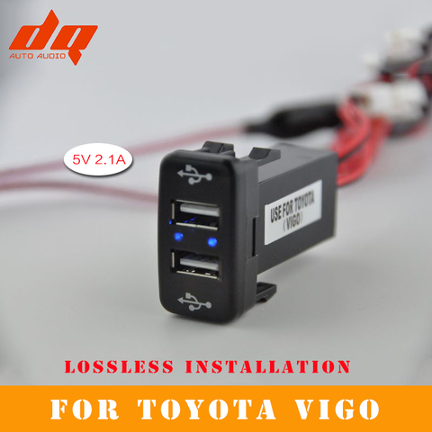 Dual USB Charger For Toyota VIGO USB Adapter Socket Interface Car 2 Port Interface Dashboard Socket Car Modification ► Photo 1/6
