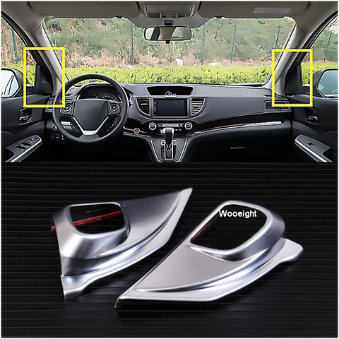 Car Styling 2Pcs ABS Chrome Front A Pillar Door Stereo Speaker Decoration Trim Frame Cover For Honda CRV CR-V 2012-2015 2016 ► Photo 1/6